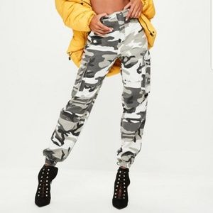 Misguided gray camo cargo pants